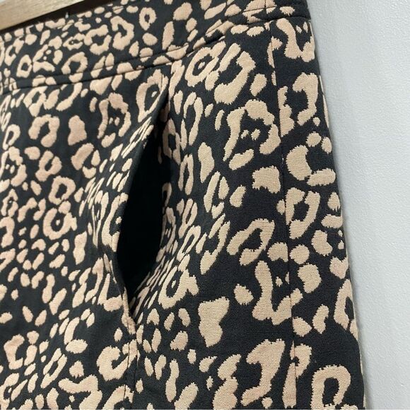 LOFT 8 Brown Animal Print Mini A-Line Skirt Pocket Y2K 90s Grunge Rockstar Retro - Picture 4 of 16